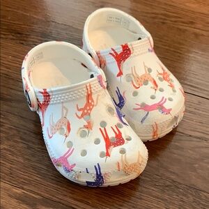 Kids White Unicorn Crocs size 7